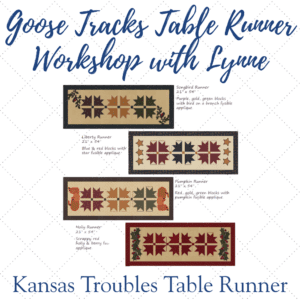 Goose Tracks Table Runner Sewing Workshop on June 12th